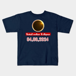 Pennsylvania State Erie PA USA Totality April 8, 2024 Total Solar Eclipse Kids T-Shirt